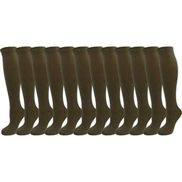 12 Pair Khaki Brown Solid Color Premium Quality Ex - Picture 1 of 7